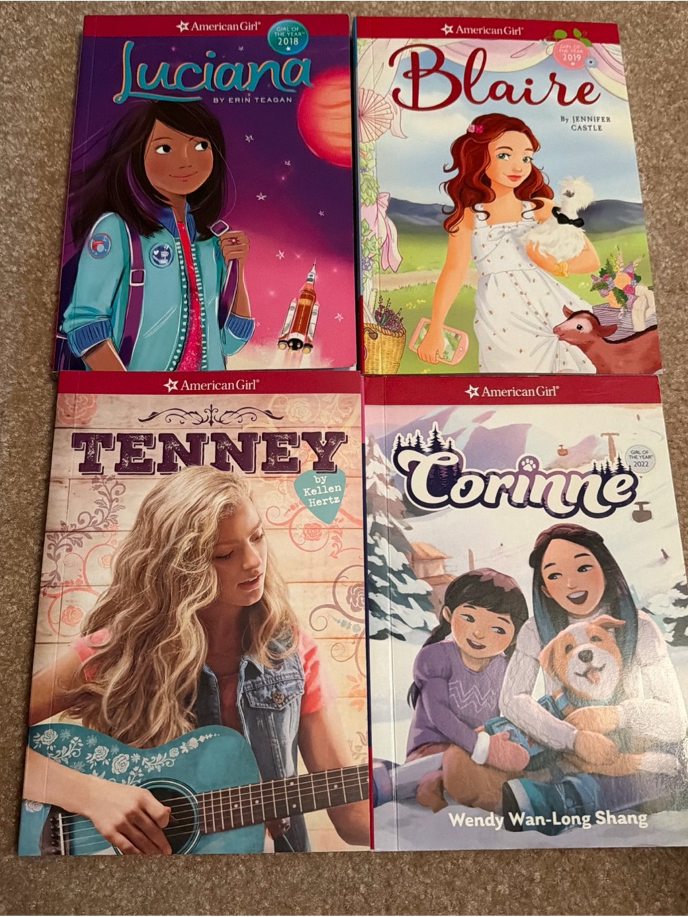 Lot of 4 American Girl Paperback Book 3 Girl of The Year & 1 Other Book EUC